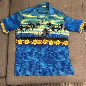Vintage Winnie Fashion Hawaiian Aloha Shirt Palm Made in Hawaii Men’s Xtra Large